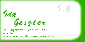 ida geszler business card